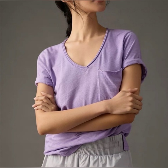 Anthropologie Tops - 🆕 Anthropologie Lavender Pocket Tee Size XL